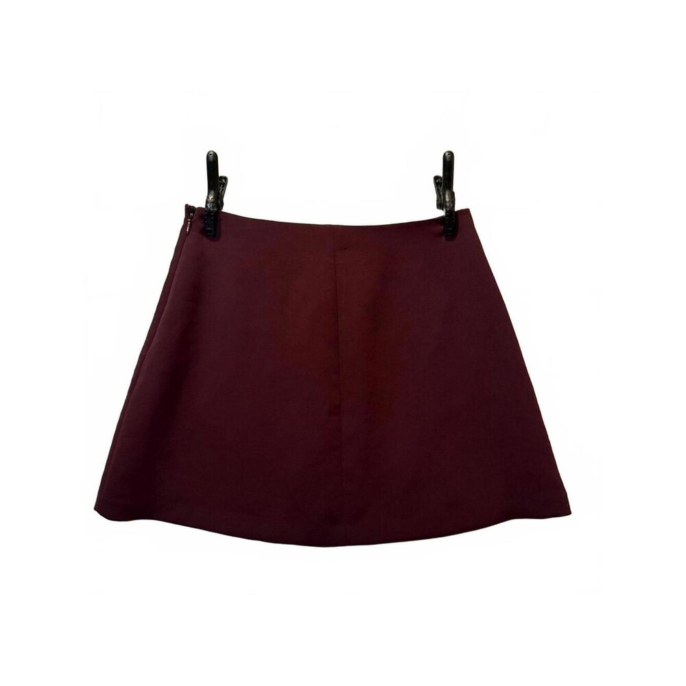 Wilfred Aritzia Burgundy Mini Skirt Size 2 Minimalist Pocket Detail